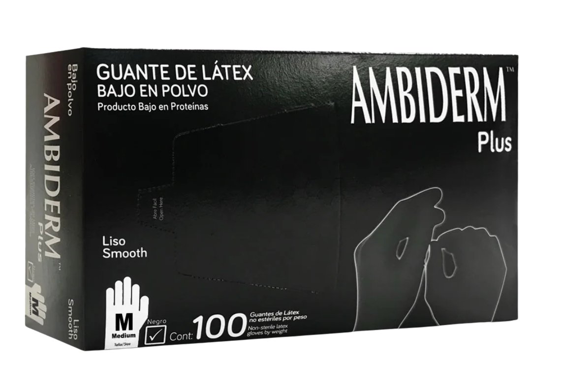 Guante de látex negro Ambiderm