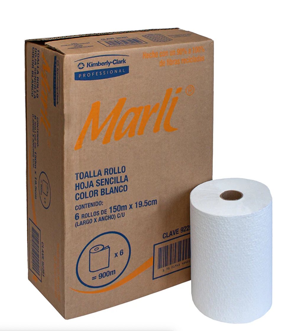 Toalla en rollo económica 150 mts Marli 92251